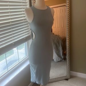 Pink Rose Cutout midi dress